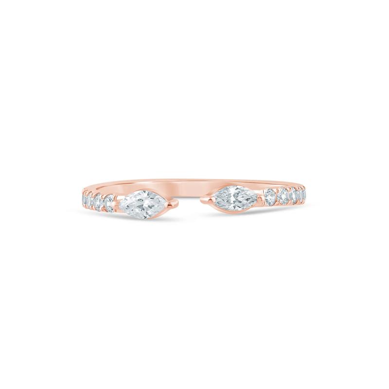 Lab Grown Diamond Marquise-Cut Open Band in 14K Rose Gold &#40;3/8 ct. tw.&#41; – Image 1 of 3
