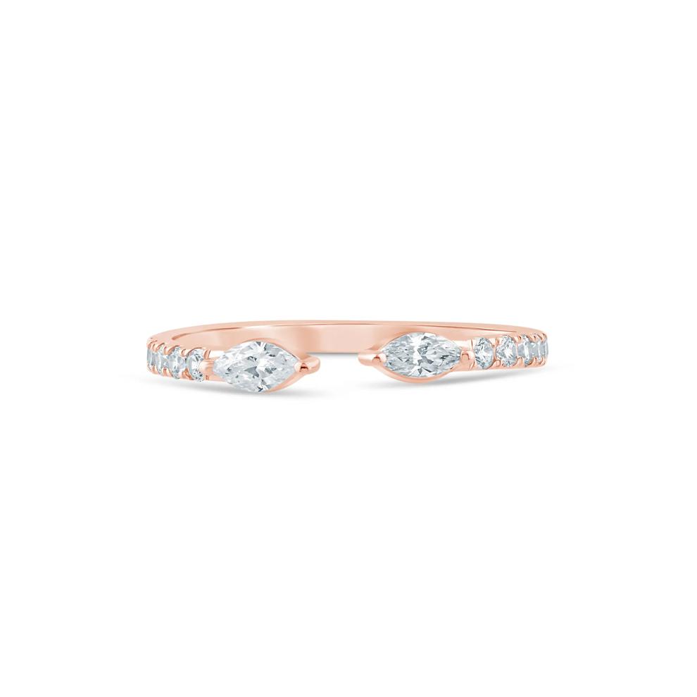 Lab Grown Diamond Marquise-Cut Open Band in 14K Rose Gold (3/8 ct. tw.) – Image 1 of 3