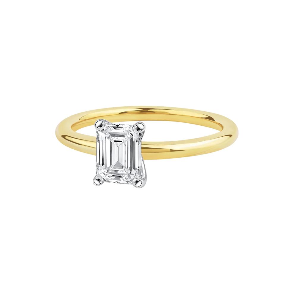 Lab Grown Diamond Emerald-Cut Solitaire Ring in 14K Yellow Gold (1 ct.) – Image 4 of 5