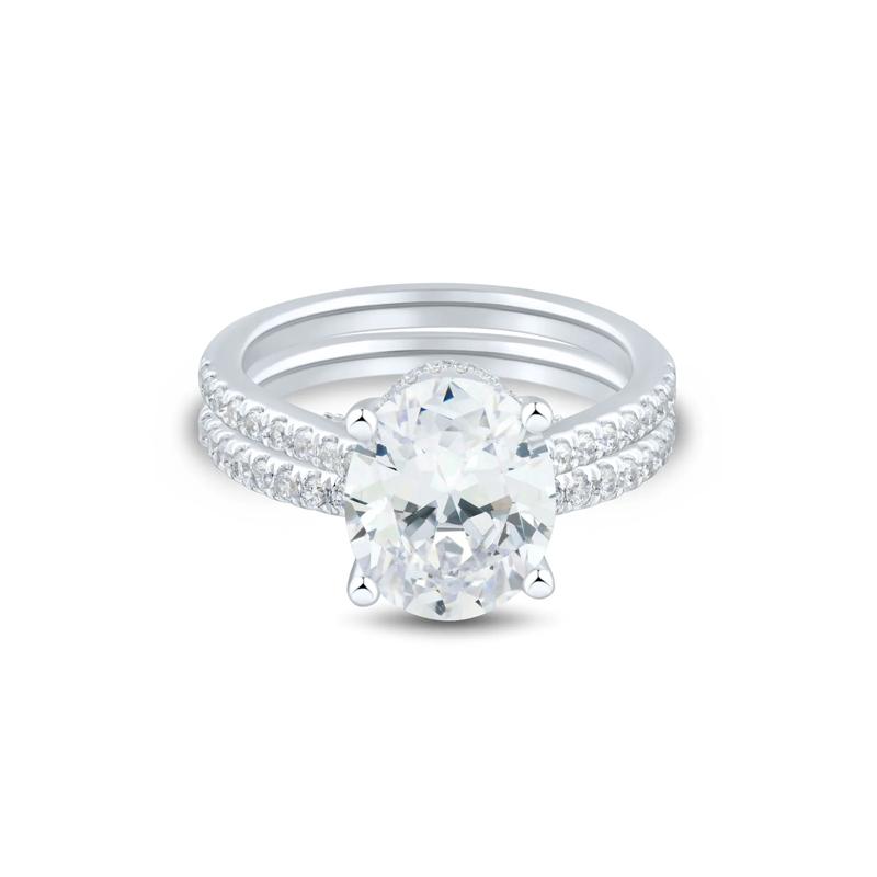 Lab Grown Diamond Bridal Set in 14K White Gold &#40;4 ct. tw.&#41; – Image 1 of 5