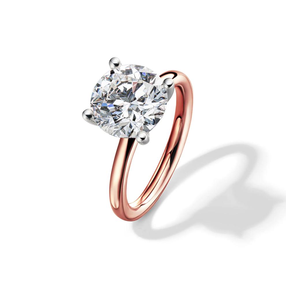 Lab Grown Diamond Round Solitaire Engagement Ring in 14K Rose Gold (4 ct.) – Image 4 of 4