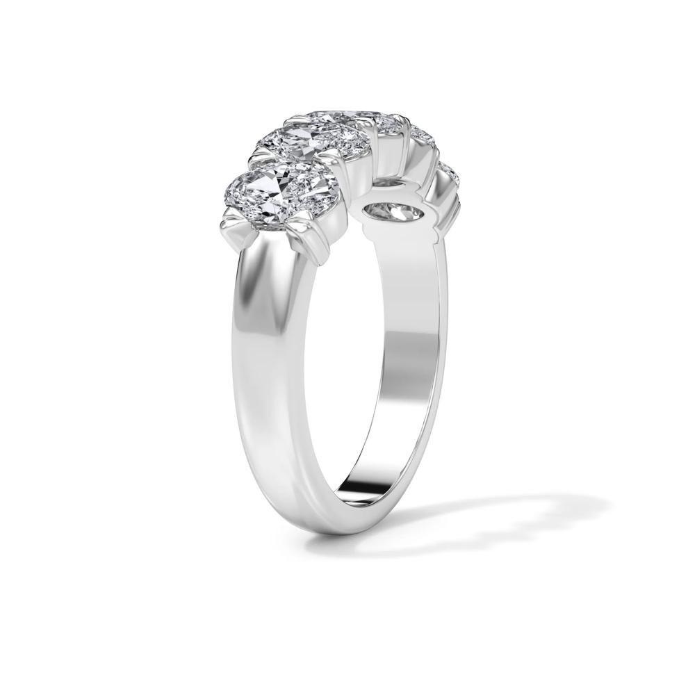 Diamond Oval Five-Stone Anniversary Band in 14K White Gold (2 ct. tw.) – Image 3 of 4