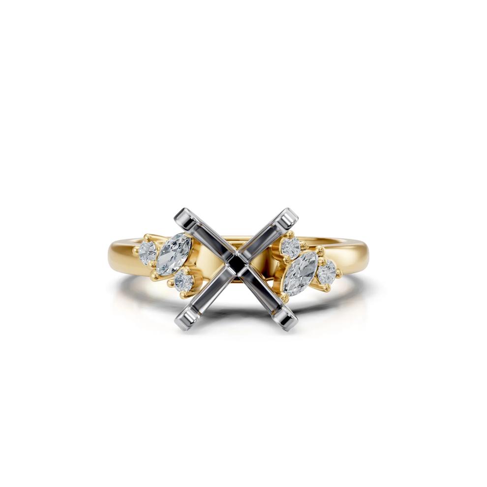 Lab Grown Diamond Semi-Mount Engagement Ring in 14K Yellow and White Gold (1/4 ct. tw.) (Setting Only) – Image 1 of 6