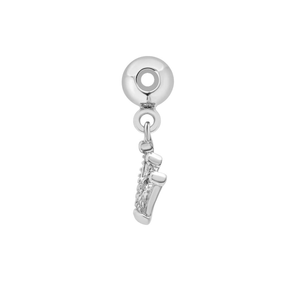 Diamond Accent Crown Bead Charm in Sterling Silver – Image 2 of 3