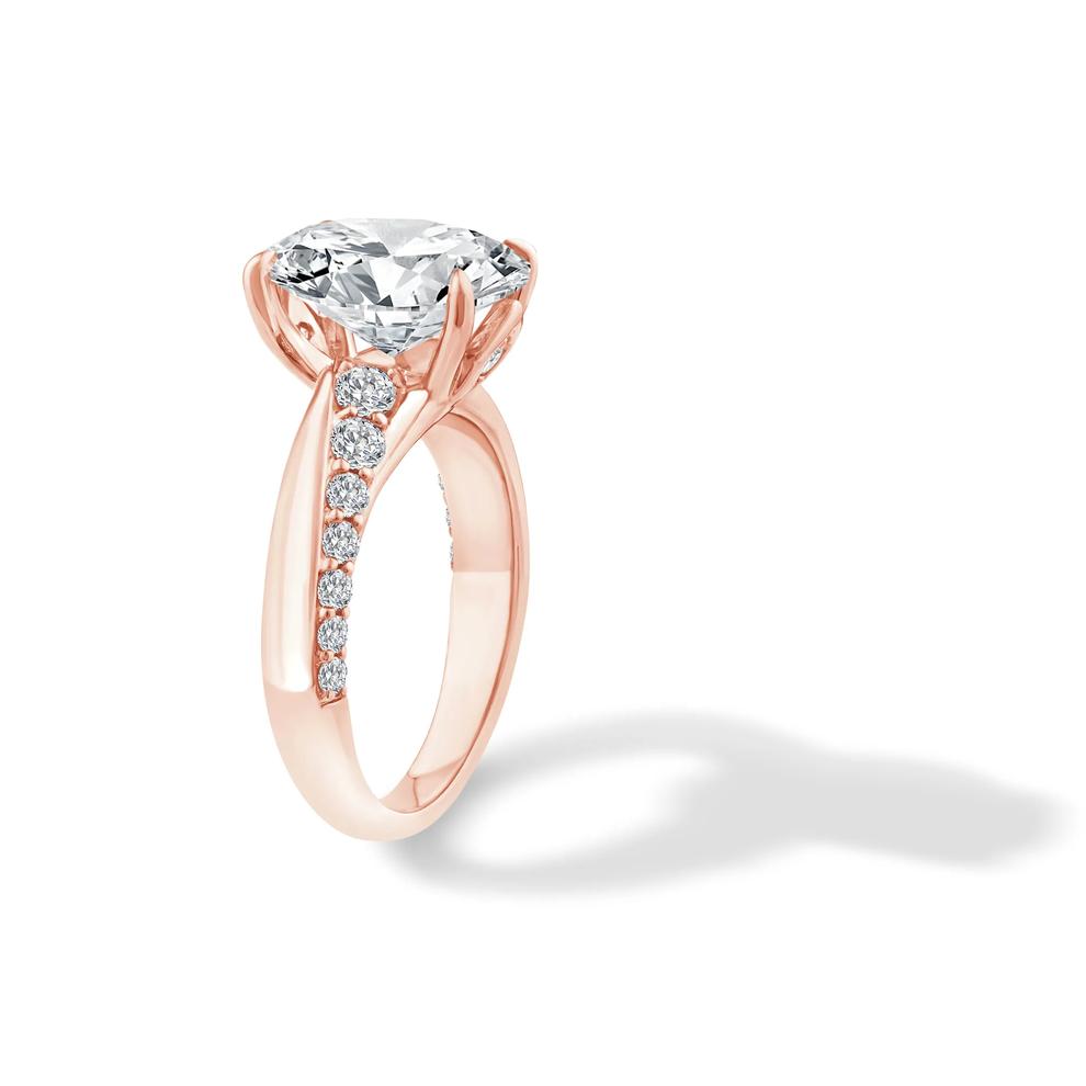 Lab Grown Diamond Oval Engagement Ring in 18K Rose Gold (4 1/2 ct. tw.) – Image 3 of 4