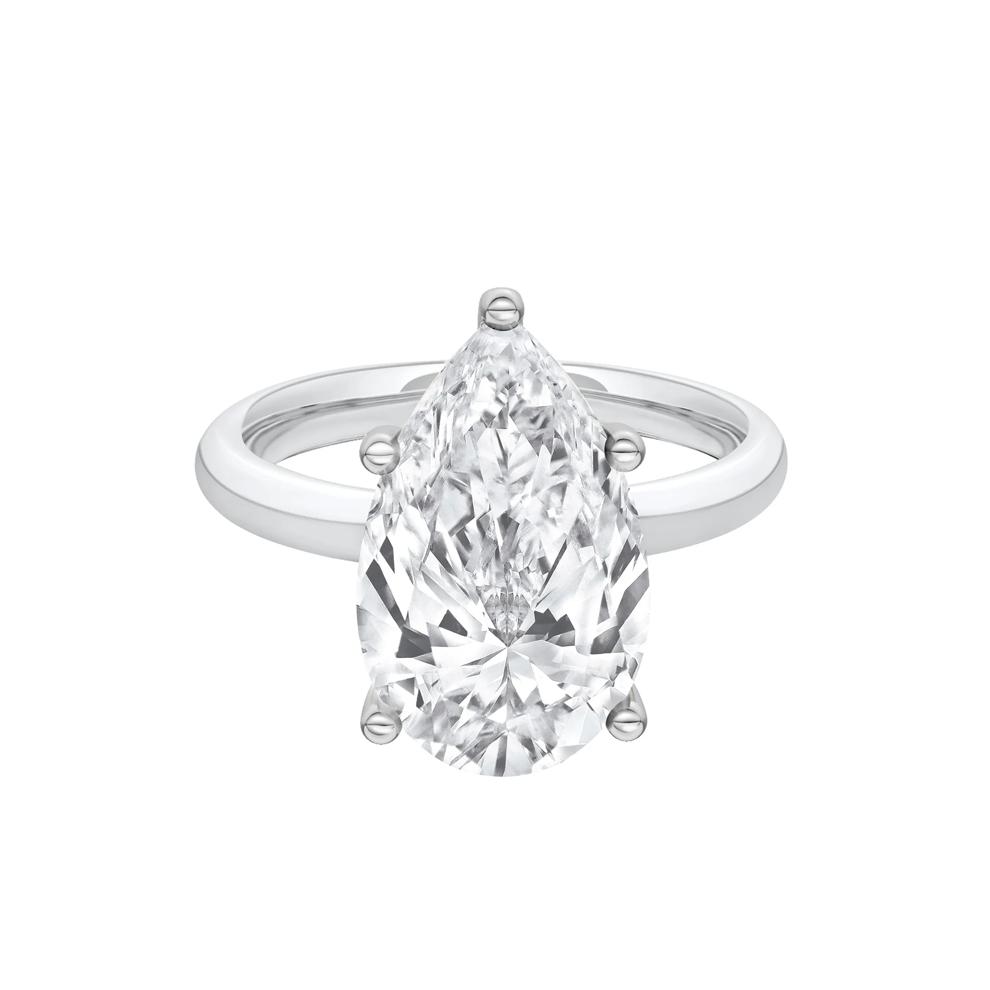 Lab Grown Diamond Pear-Shaped Solitaire Ring in 14K White Gold (5 ct.) – Image 1 of 4