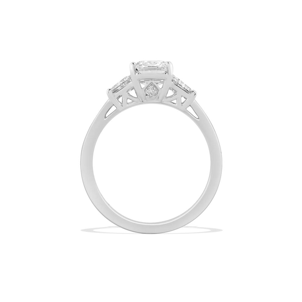 Lab Grown Diamond Emerald-Cut Center Engagement Ring in 14K White Gold (2 3/4 ct. tw.) – Image 2 of 4