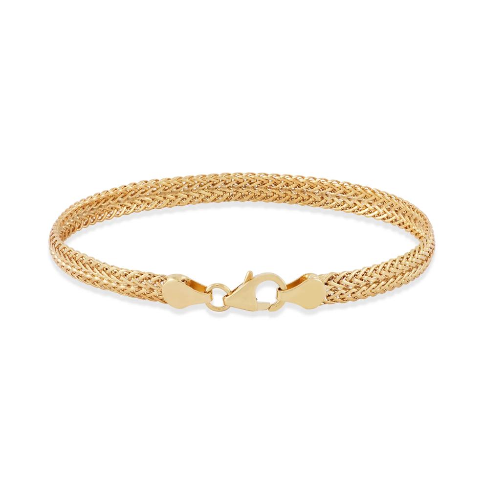 Double Row Spiga &amp; Wheat Chain Bracelet in 14K Yellow Gold, 7.5" – Image 2 of 2