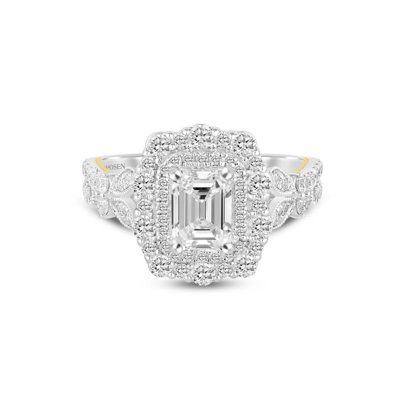 Lab Grown Diamond Emerald-Cut Halo Engagement Ring in 14K Gold (2 ct. tw.) – Image 1 of 1
