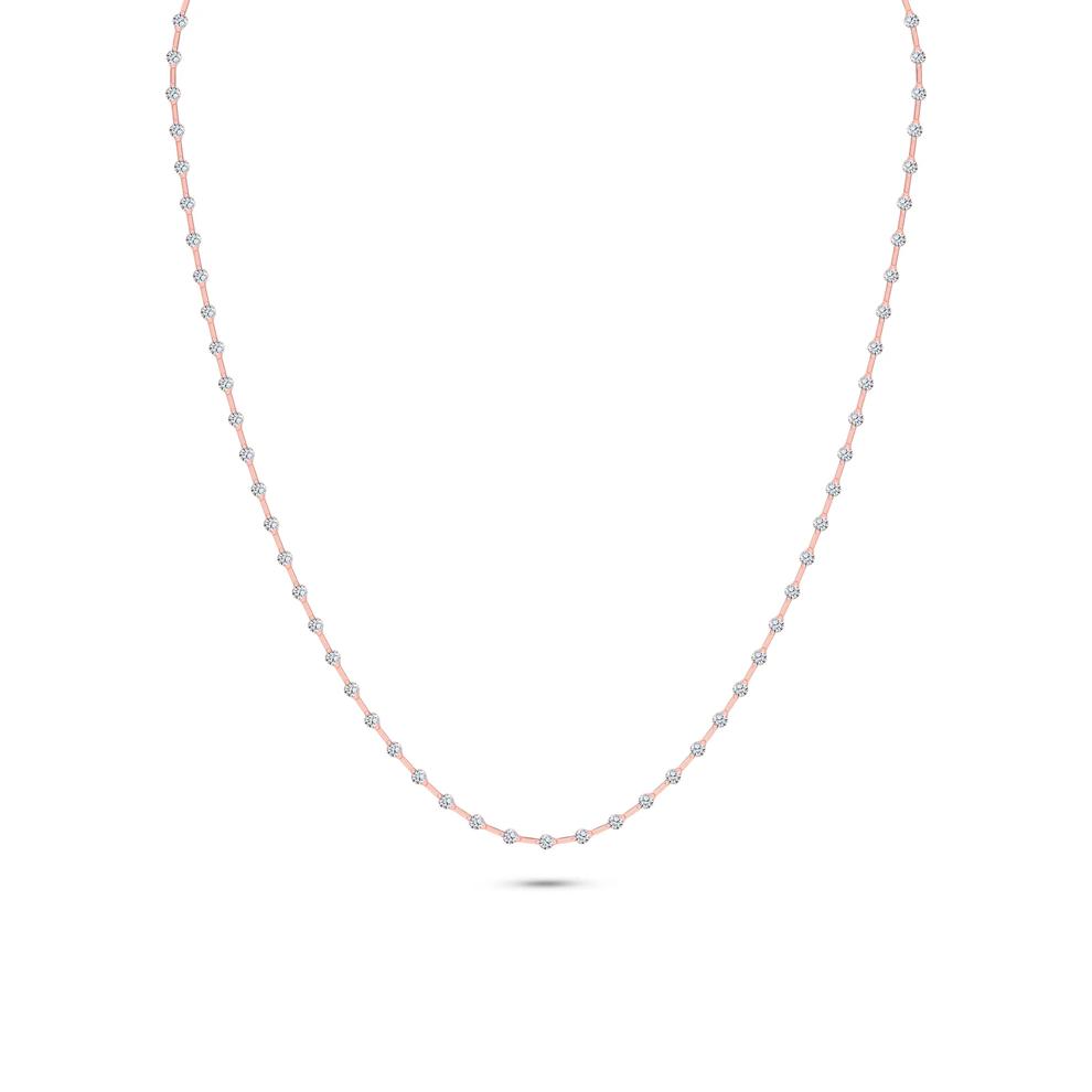 Lab Grown Diamond Sticks &amp; Stones Necklace in 14K Rose Gold (3 1/2 ct. tw.) – Image 1 of 4