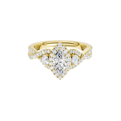 Diamond Marquise Halo Engagement Ring in 14K Gold