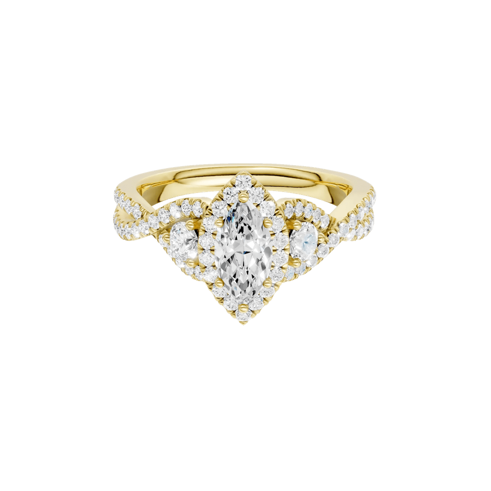 Diamond Marquise Halo Engagement Ring in 14K Yellow Gold (1 ct. tw.) – Image 1 of 5