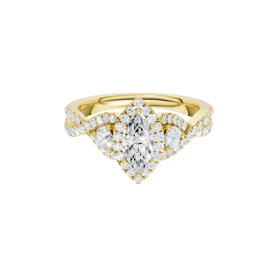 Diamond Marquise Halo Engagement Ring in 14K Yellow Gold (1 ct. tw.)