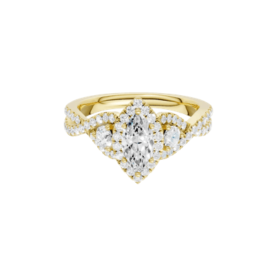 Diamond Marquise Halo Engagement Ring in 14K Gold