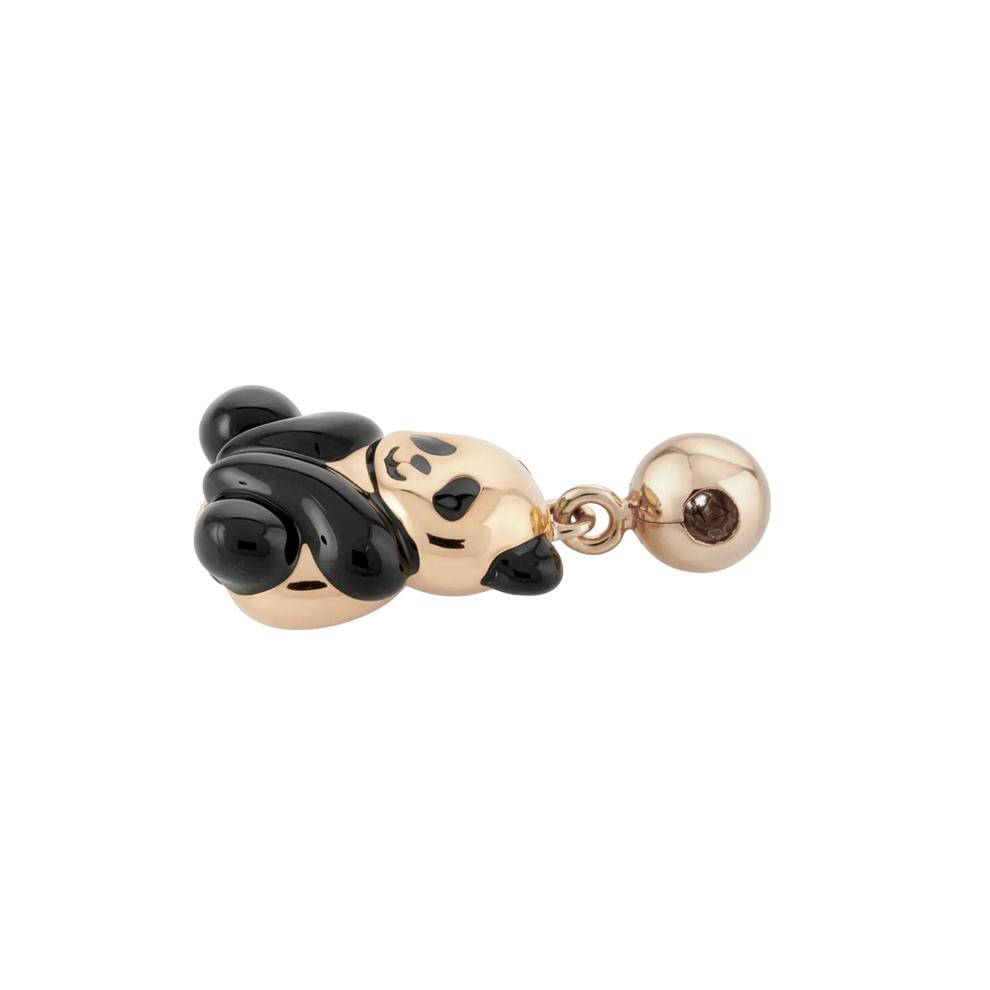 Black Enamel Panda Bead Charm in Vermeil – Image 2 of 2