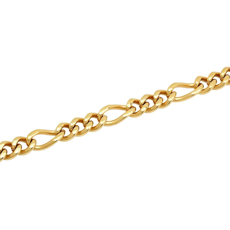 Men&#39;s Figaro Chain Bracelet in Ion-Plated Stainless Steel, 8.5MM, 8.5&quot; – Image 2 of 3