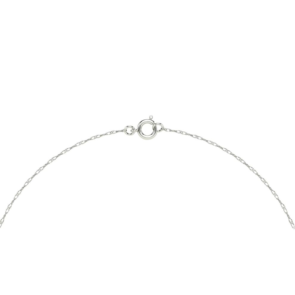 Blue Sapphire Cross Pendant Necklace in 10K White Gold – Image 2 of 4