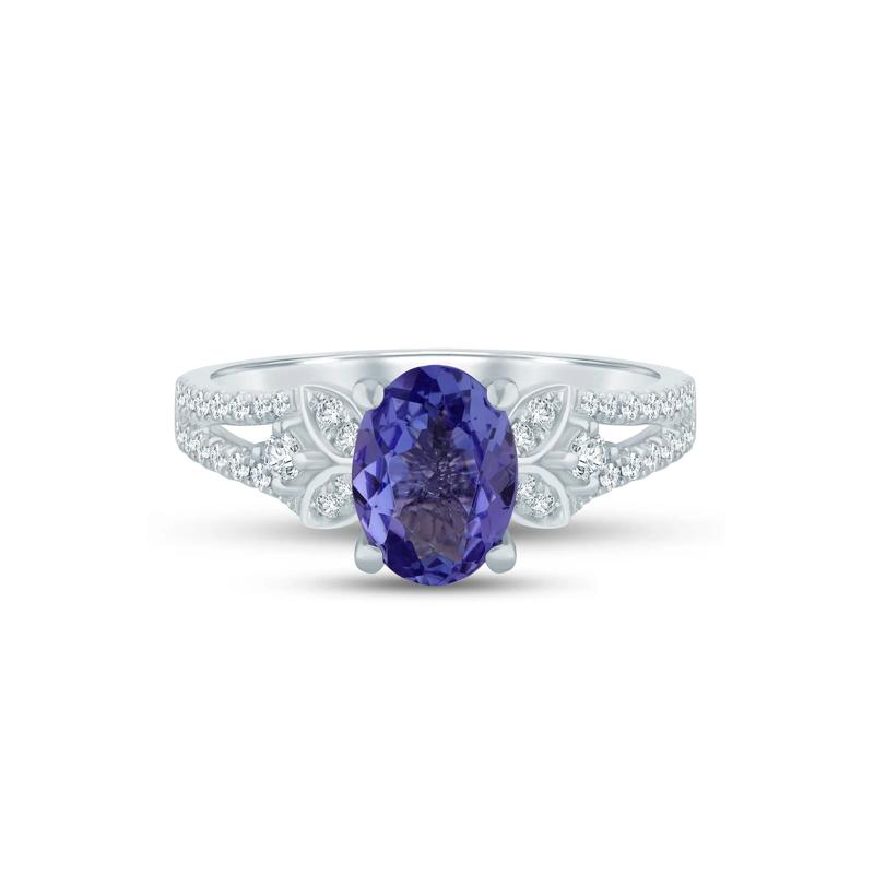 Tanzanite and Diamond Ring in 14K White Gold &#40;1/4 ct. tw.&#41; – Image 1 of 3