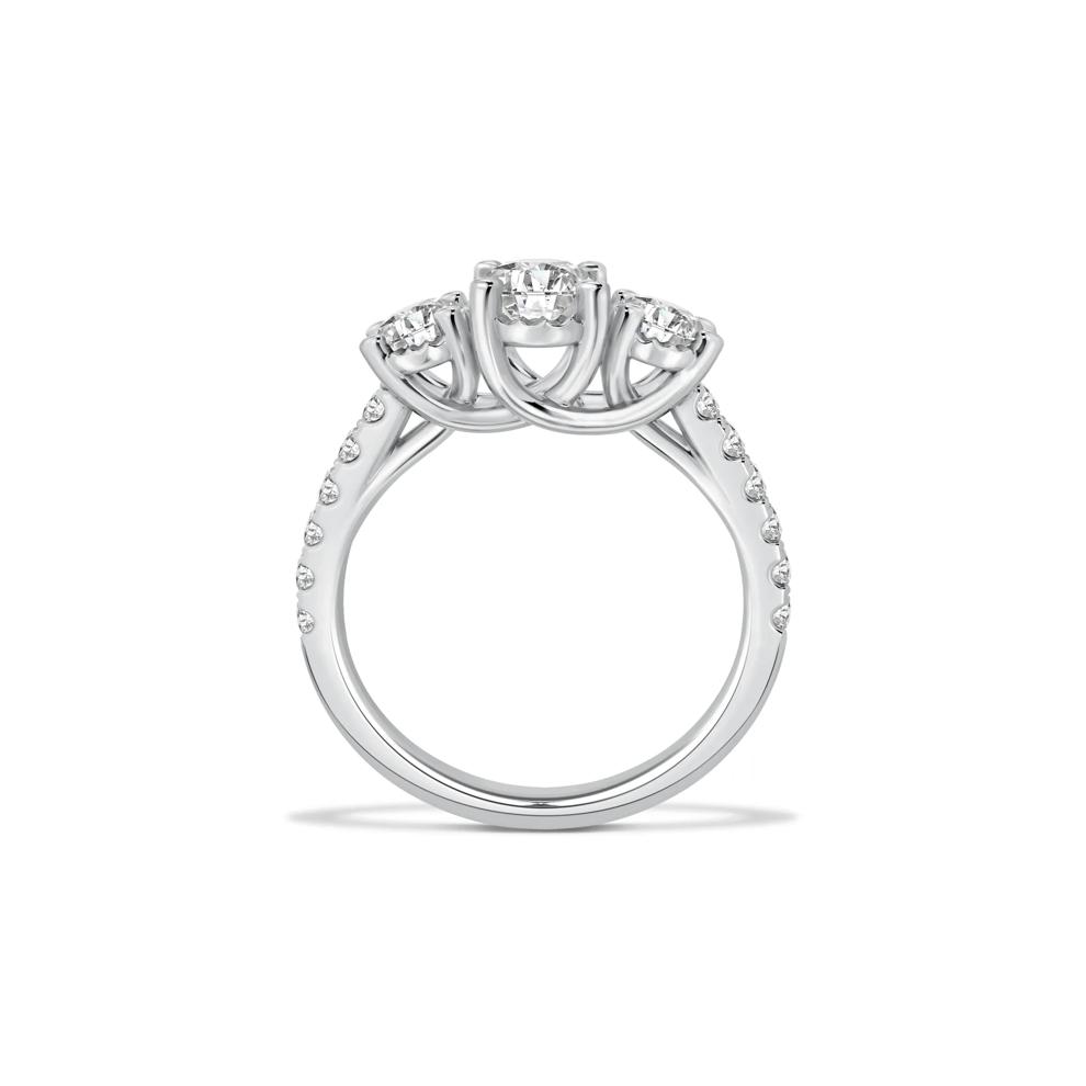 Diamond Round Center Three-Stone Ring in 14K White Gold (1 ct. tw.) – Image 2 of 4