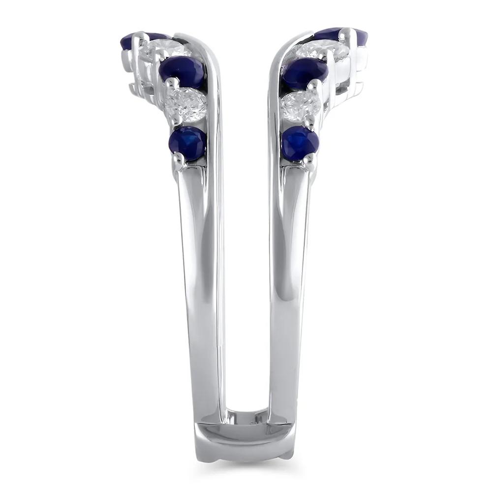 1/2 ct. tw. Diamond &amp; Sapphire Ring Enhancer in 14K White Gold – Image 3 of 6