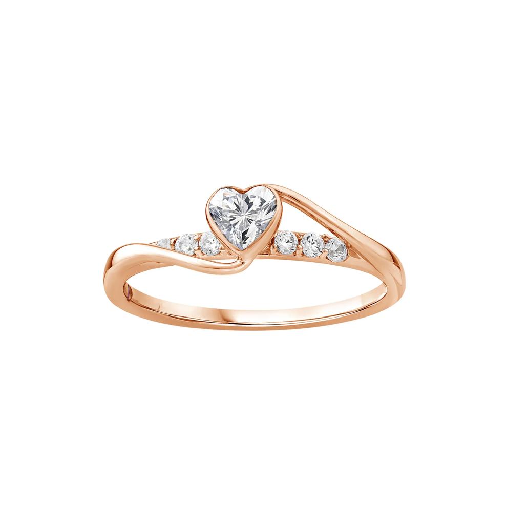 Lab Grown Diamond Heart Ring in 10K Rose Gold (3/8 ct. tw.) – Image 1 of 3