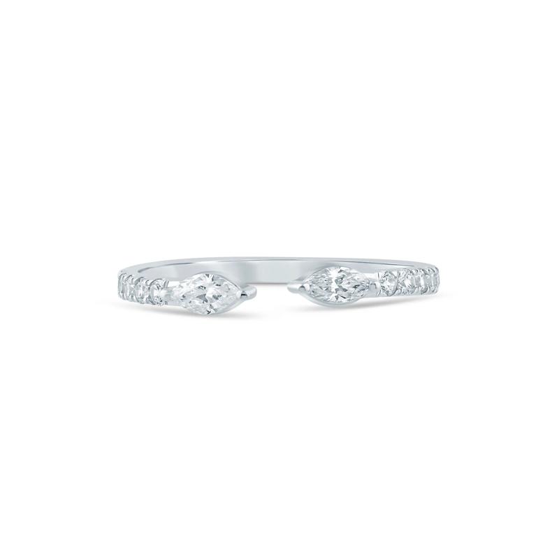 Lab Grown Diamond Marquise-Cut Open Band in 14K White Gold &#40;3/8 ct. tw.&#41; – Image 1 of 3
