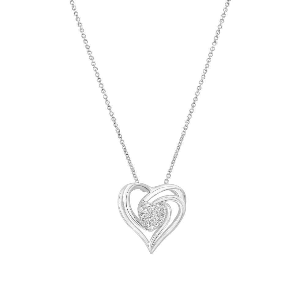 Diamond Heart-Shaped Pendant and Earring Box Set in Sterling Silver – Image 2 of 6