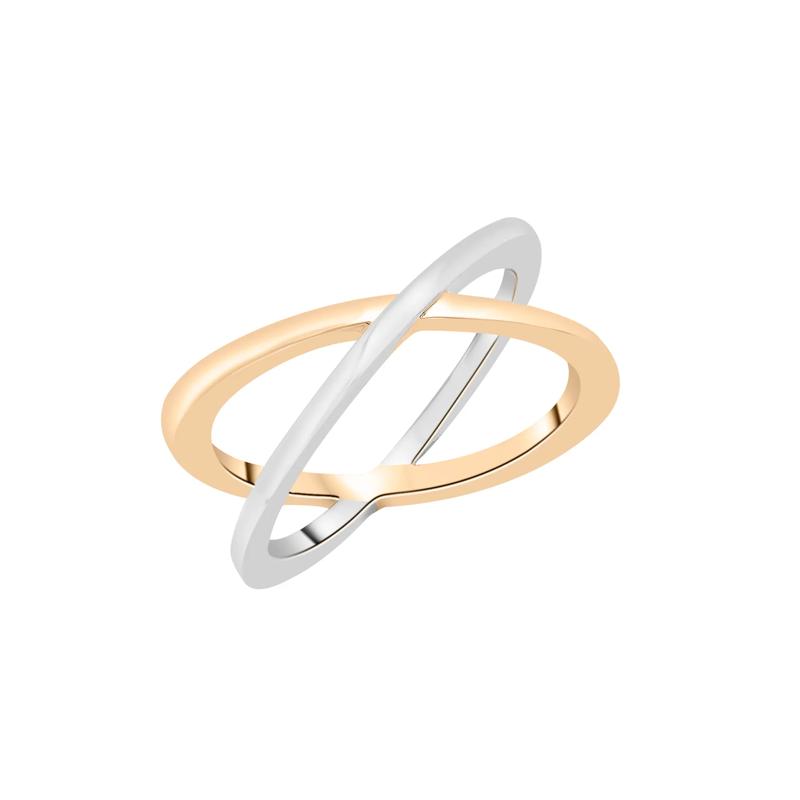 Two-Tone &#39;X&#39; Ring in Vermeil – Image 4 of 7