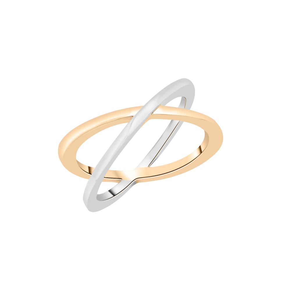 Two-Tone 'X' Ring in Vermeil – Image 4 of 7