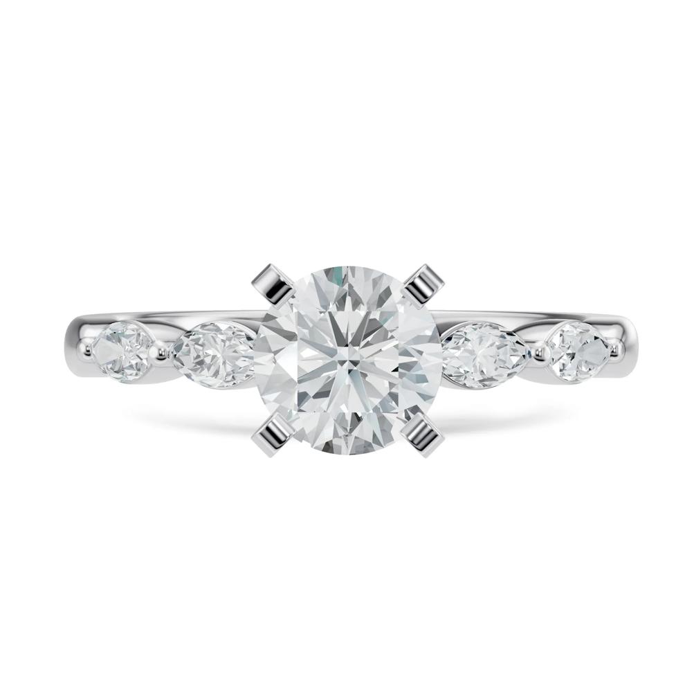 Lab Grown Diamond Semi-Mount Engagement Ring in 14K White Gold (3/8 ct. tw.) – Image 4 of 6