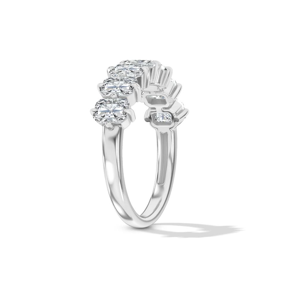 Lab Grown Diamond Radiant Compass Anniversary Band in 10K White Gold (1 1/2 ct. tw.) – Image 3 of 4