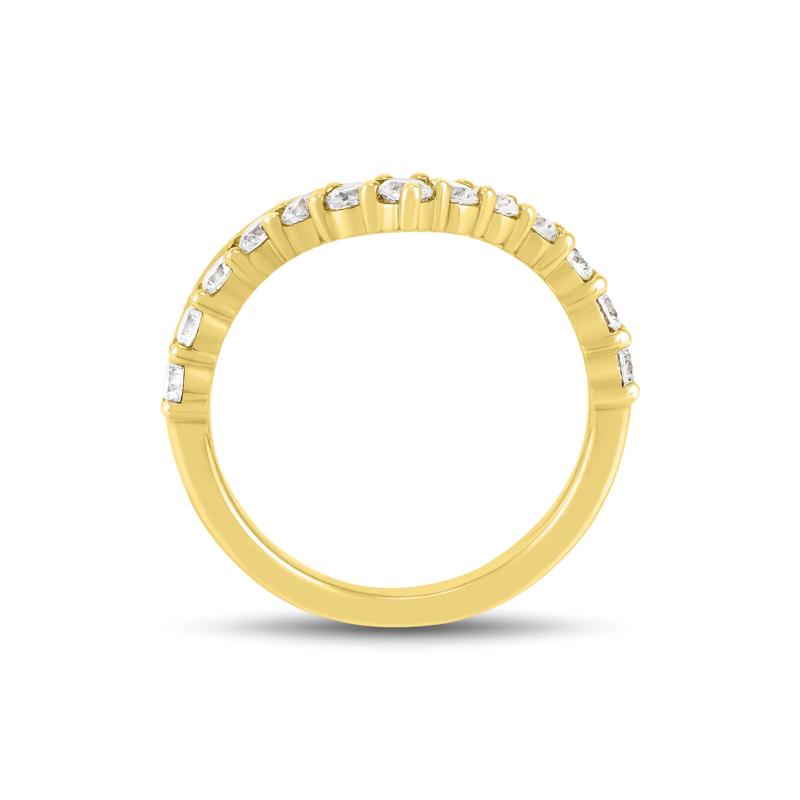 Lab Grown Diamond Chevron Wedding Band in 14K Yellow Gold &#40;3/4 ct. tw.&#41; – Image 2 of 3