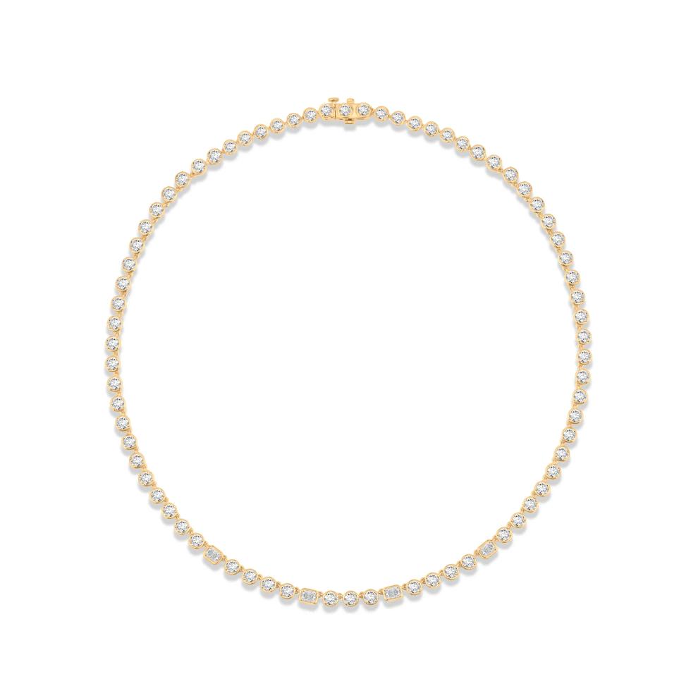 Lab Grown Diamond Tennis Necklace in 14K Yellow Gold (11 ct. tw.) – Image 2 of 3