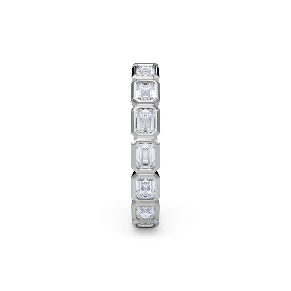 Lab Grown Diamond Bezel-Set Emerald-Cut True Eternity Band in Platinum – Image 3 of 5