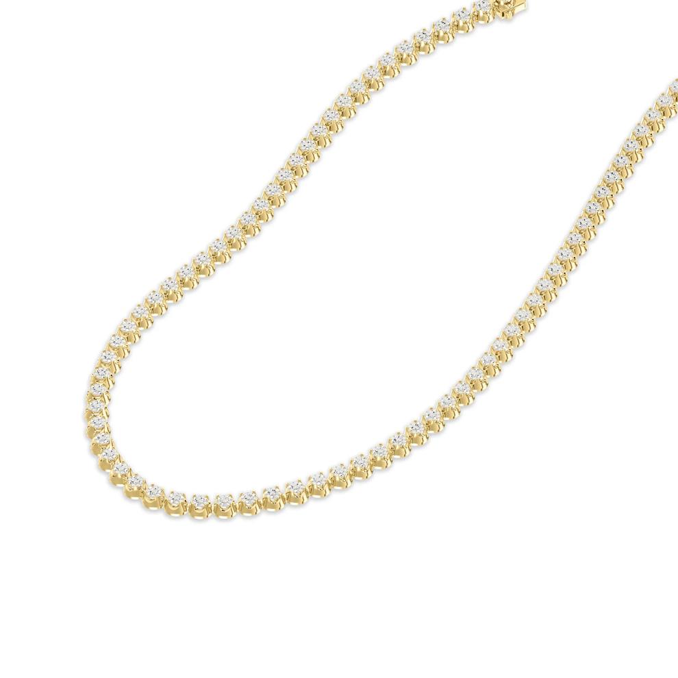 Men's Lab Grown Diamond Cluster Tennis Necklace in 10K Yellow Gold, 22" (4 ct. tw.) – Image 3 of 4