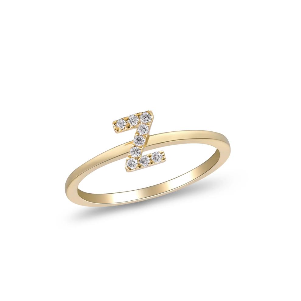 Diamond Accent "Z" Initial Ring in 10K Yellow Gold – Image 4 of 5