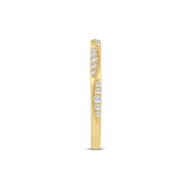 Lab Grown Diamond Milgrain Wave Stack Band 10K Yellow Gold &#40;1/5 ct. tw.&#41; – Image 3 of 3