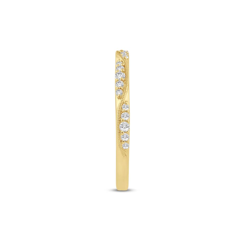 Lab Grown Diamond Milgrain Wave Stack Band 10K Yellow Gold (1/5 ct. tw.) – Image 3 of 3