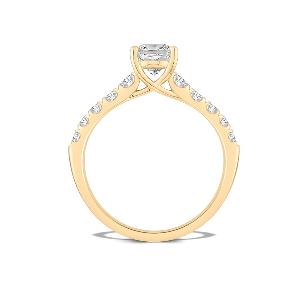 Lab Grown Diamond Oval Center Engagement Ring in 14K Yellow Gold (1 1/2 ct. tw.) – Image 2 of 4