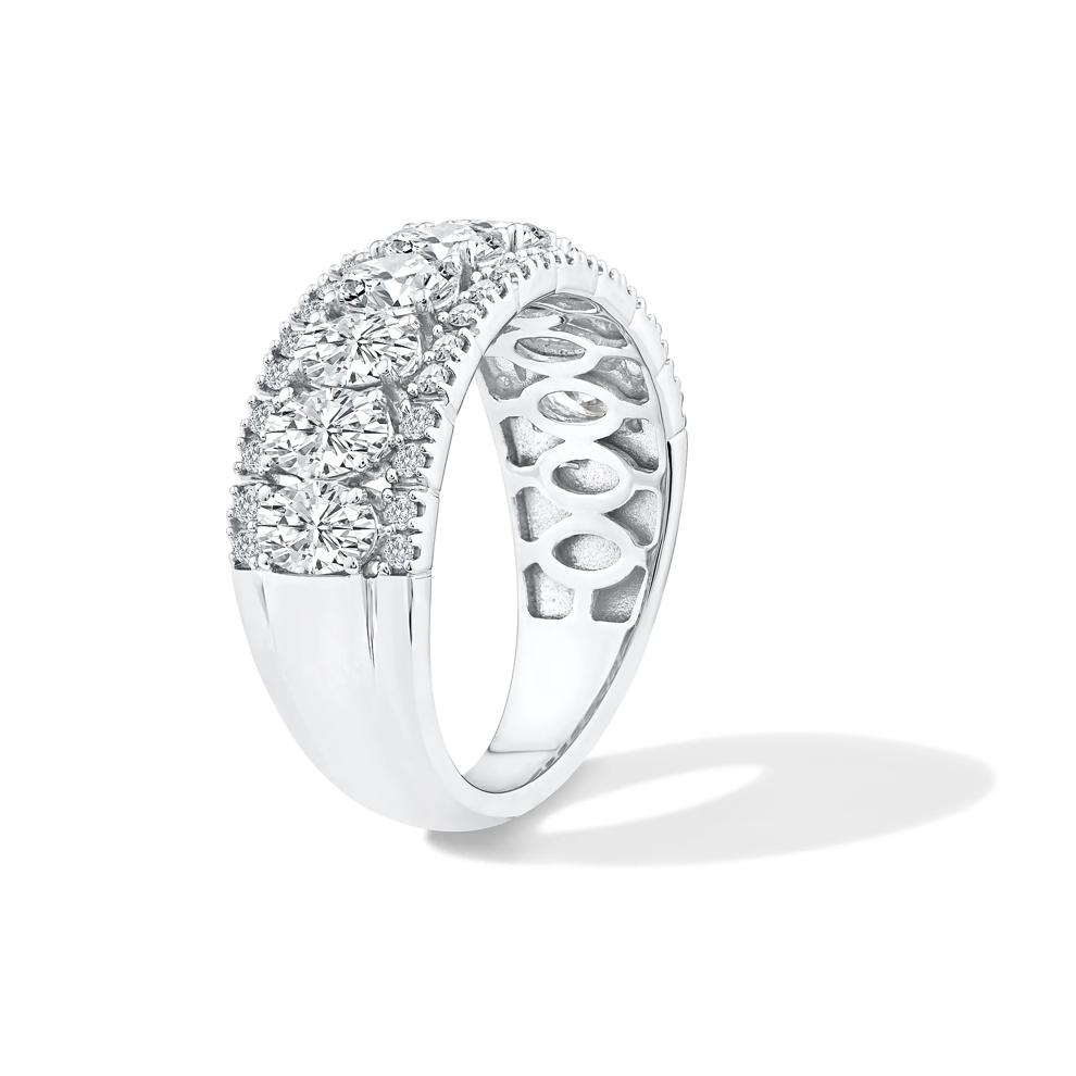 Lab Grown Diamond Oval Multi-Row Anniversary Band in 10K White Gold (2 ct. tw.) – Image 3 of 4