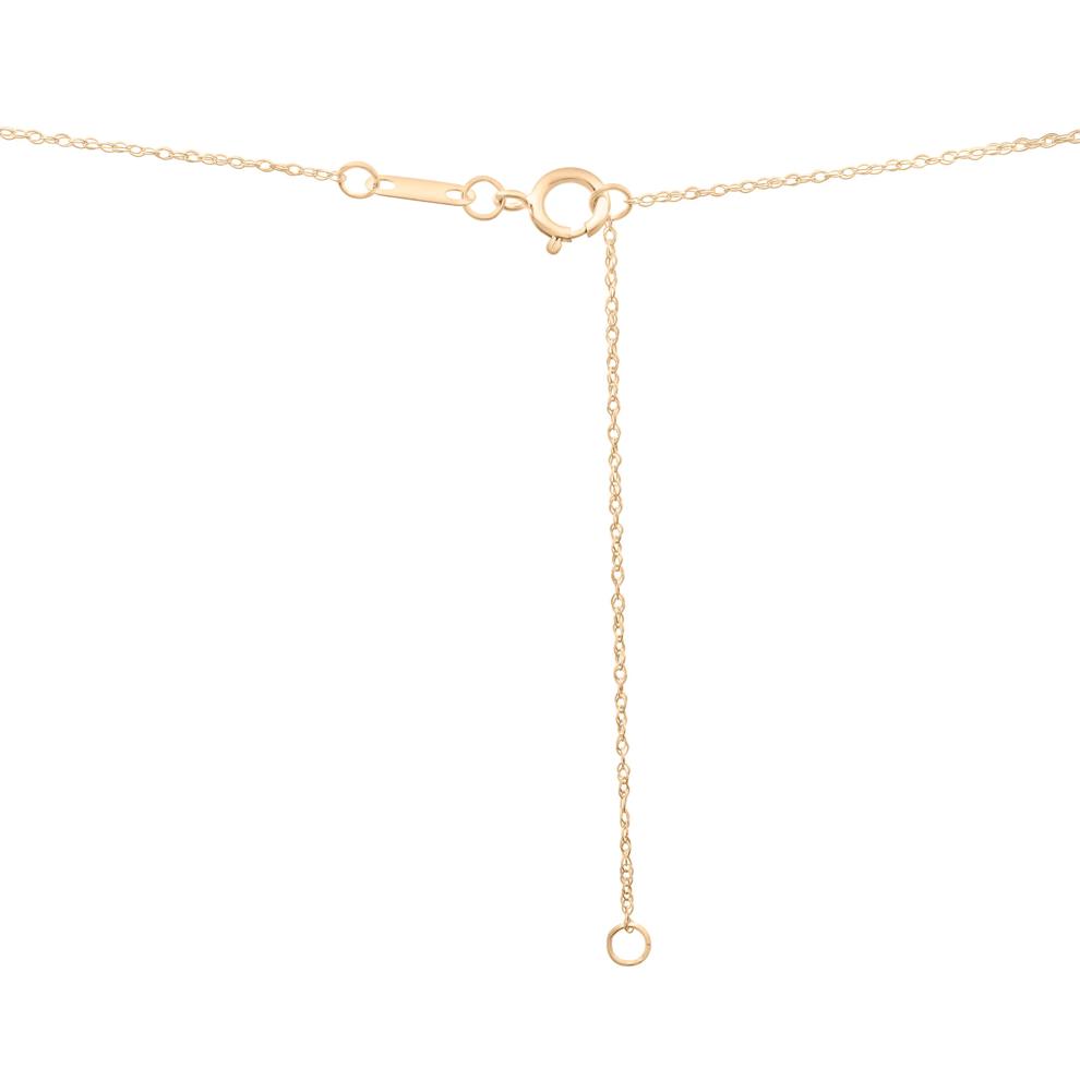 Lab-Created Aquamarine Three-Stone Triangle Birthstone Pendant in 10K Yellow Gold – Image 3 of 4