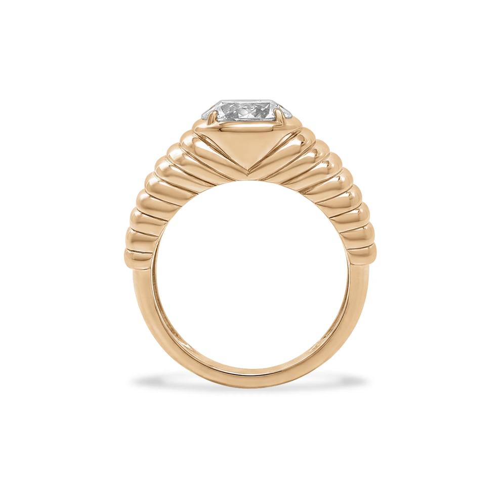 Lab-Created White Sapphire Round Ring in 14K Gold Vermeil – Image 2 of 4