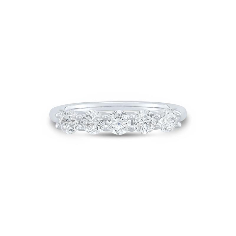 Five-Stone Diamond Anniversary Band in 10K White Gold &#40;1 ct. tw.&#41; – Image 1 of 3