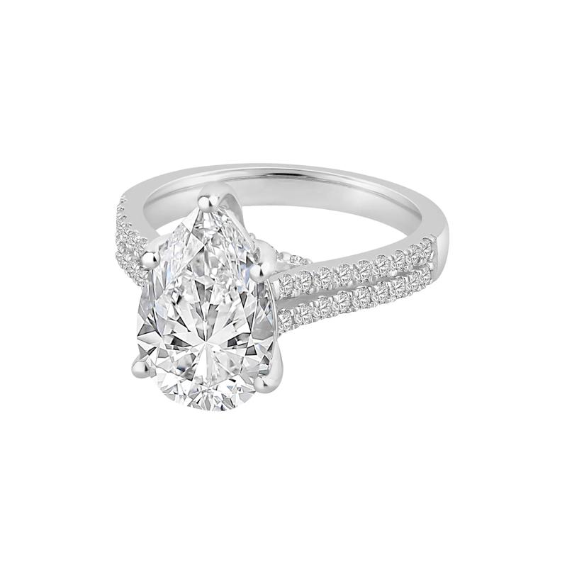 Lab Grown Diamond Pear-Shaped Engagement Ring in 14K White Gold &#40;3 1/2 ct. tw.&#41; – Image 4 of 4