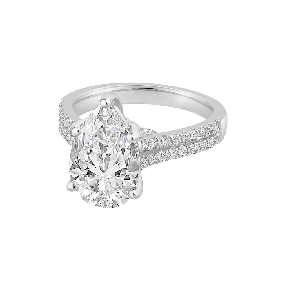 Lab Grown Diamond Pear-Shaped Engagement Ring in 14K White Gold (3 1/2 ct. tw.) – Image 4 of 4