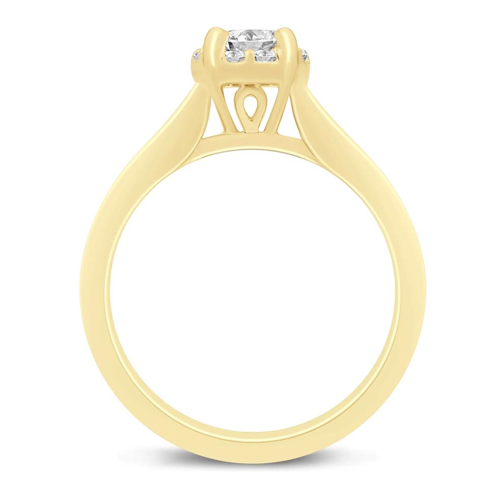 Diamond Halo Engagement Ring in 14K Yellow Gold (7/8 ct. tw.) – Image 2 of 3