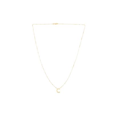 "C" Initial Necklace in 14K Yellow Gold