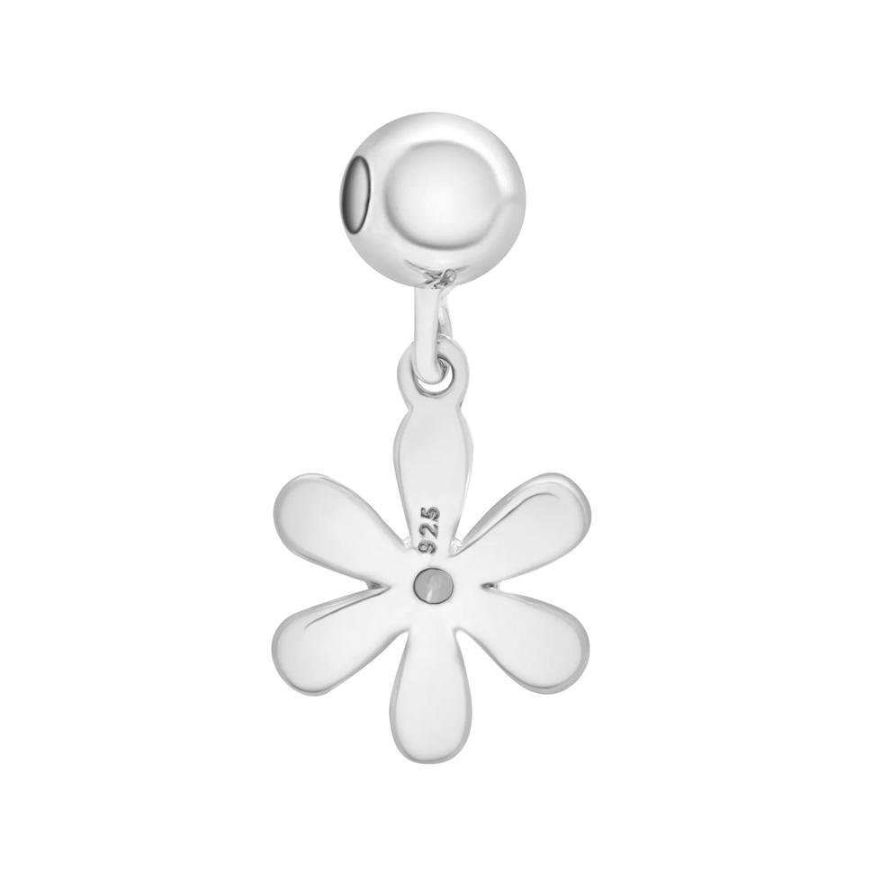 Diamond Accent Flower Bead Charm in Sterling Silver – Image 3 of 3