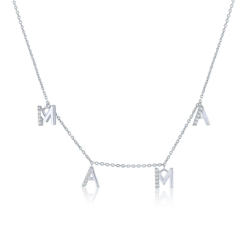 Diamond Mama Necklace in Sterling Silver &#40;1/10 ct. tw.&#41; – Image 1 of 3