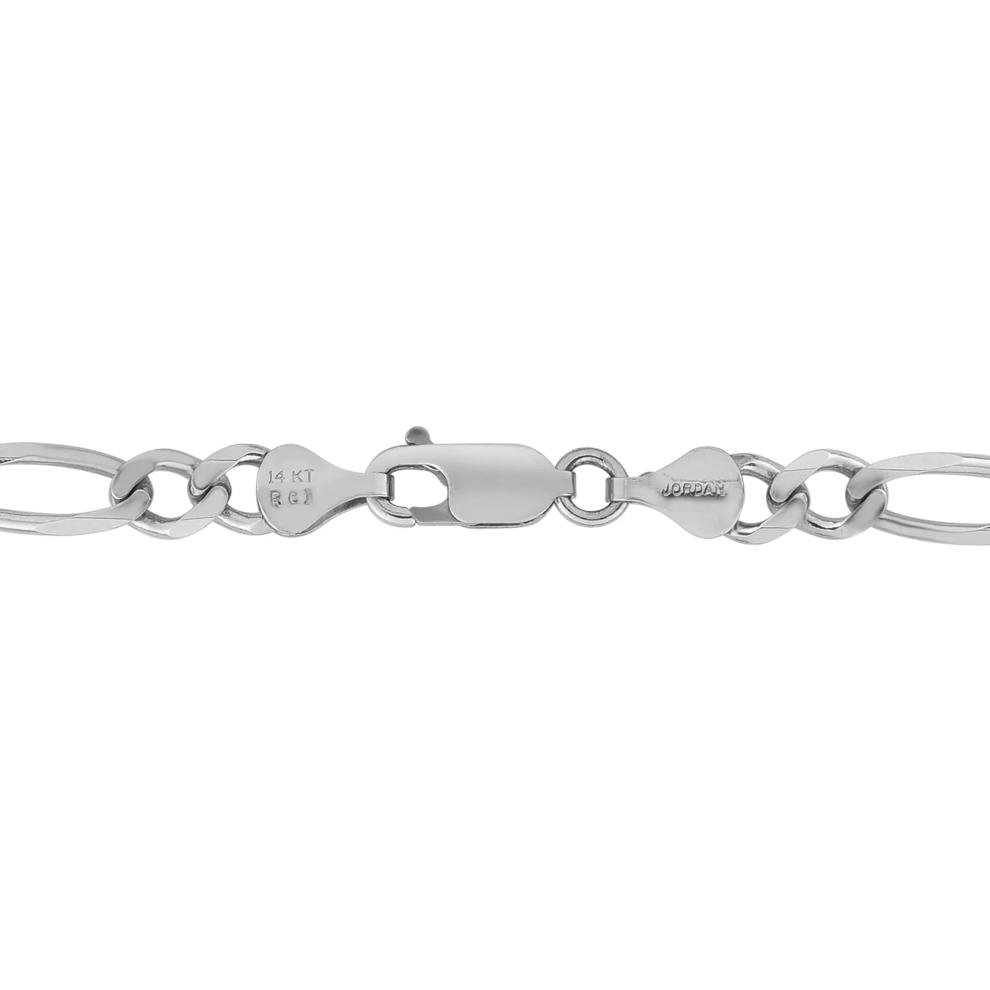 Solid Figaro Chain in 14K White Gold, 4.6MM, 20&rdquo; – Image 2 of 3